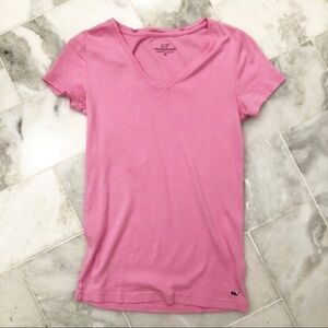 Vineyard Vines pink v neck shirt